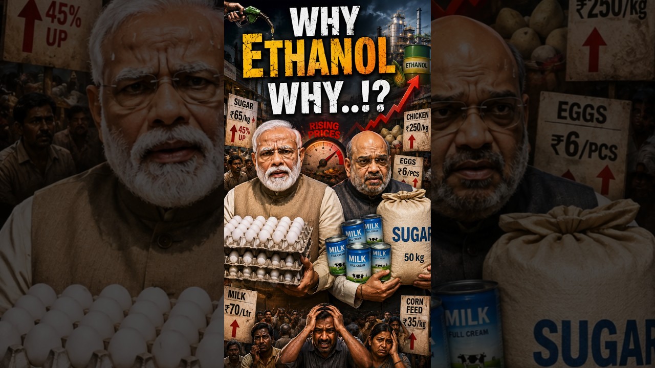Why India is Importing Sugar? Ethanol Policy & Food Inflation Explained in 60 seconds|#sugarprices