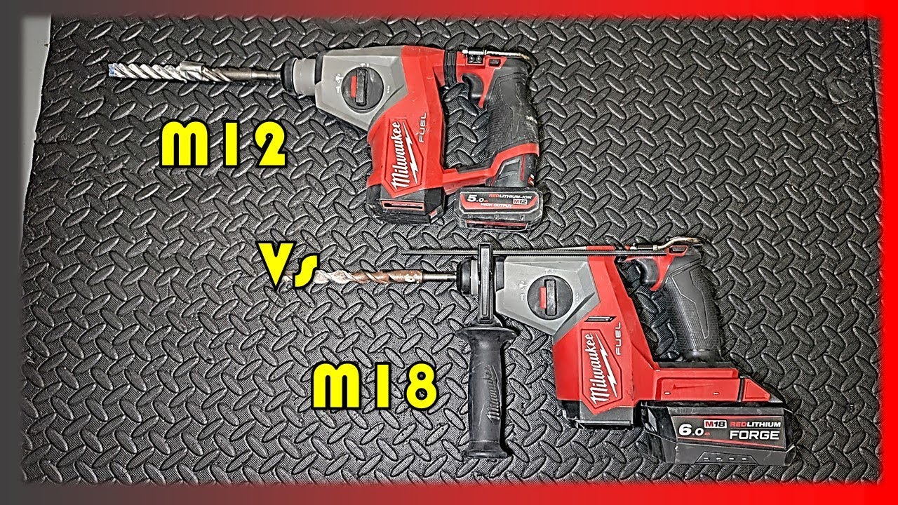 Milwaukee 2908 против 2508 (перфораторы M18 против M12 с топливом SDS)