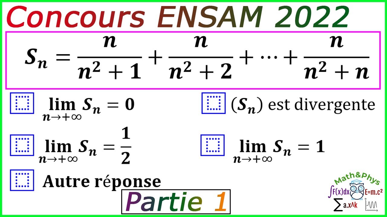 Concours ENSAM 2022 - Préparation Concours ENSAM - Concours ENSAM - [Partie 1]