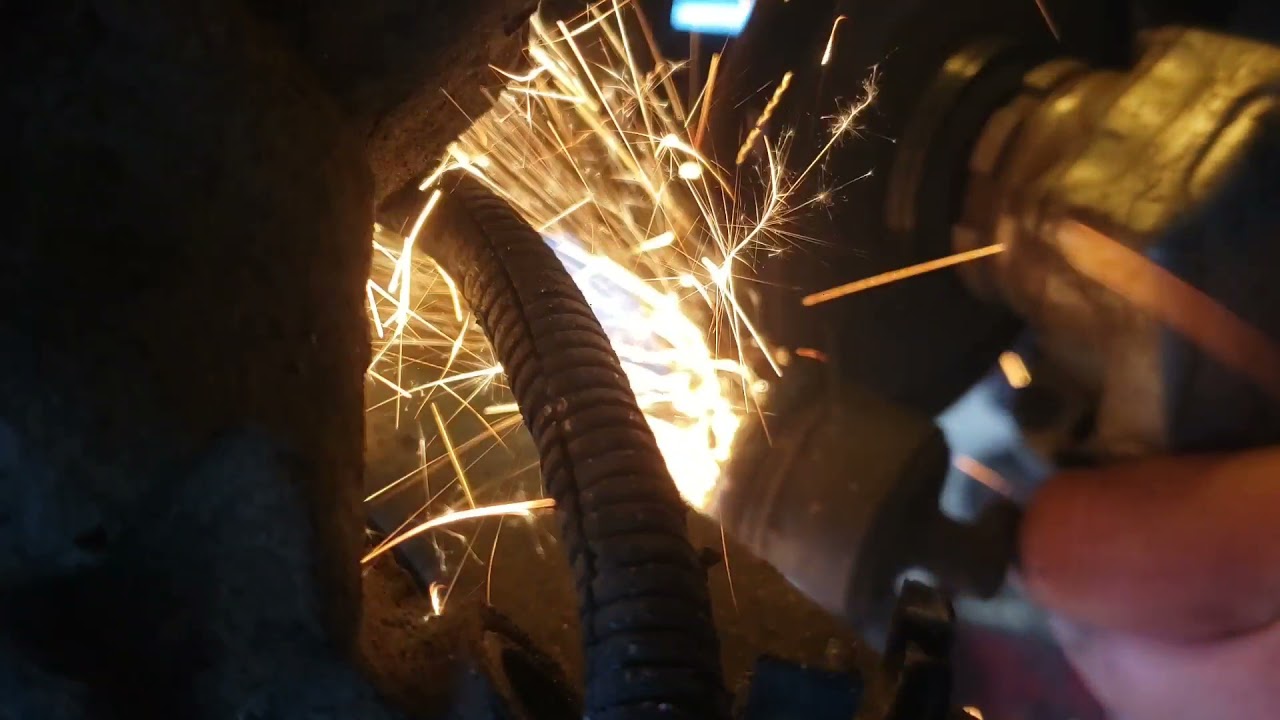 grinding a sway bar link off