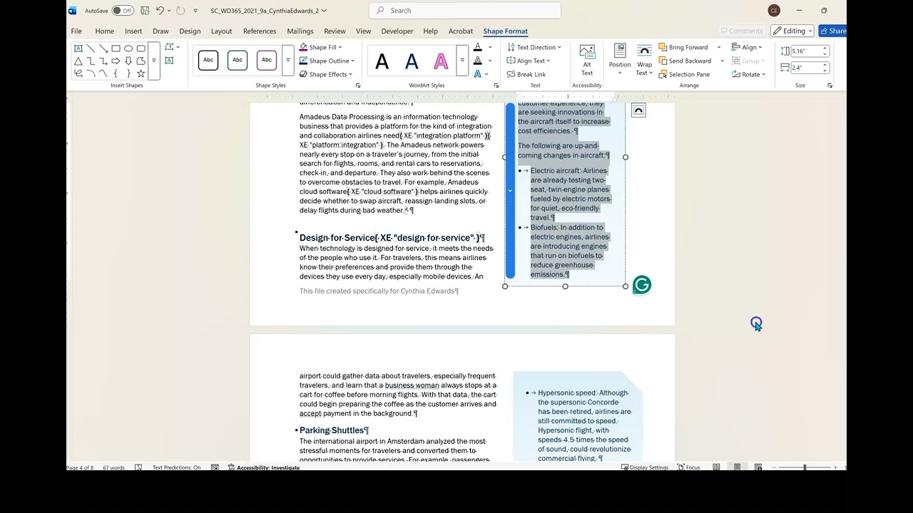 Word 365 2021 Cengage SAM M9 Project 1a Создание справочного документа