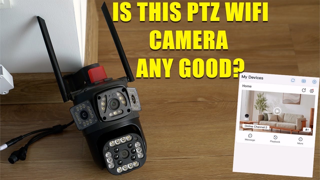 HD 16MP 8k PTZ WiFi 6k 12 MP Three Lens Screen Camera Review - Is This Surveillance Camera Any Good?