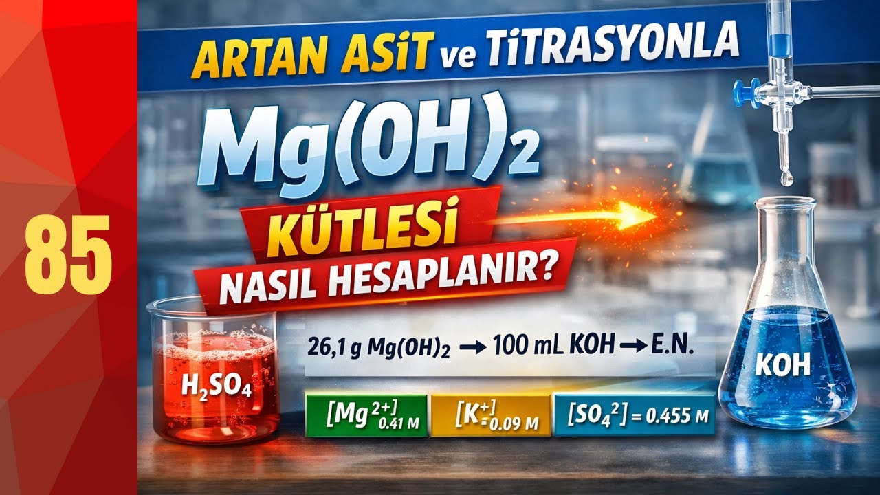 85-Mg(OH)₂ – H₂SO₄ Tepkimesi Üzerind Stokiyometri Problemi | GENEL KİMYA | AP KİMYA | IB KİMYA | AYT