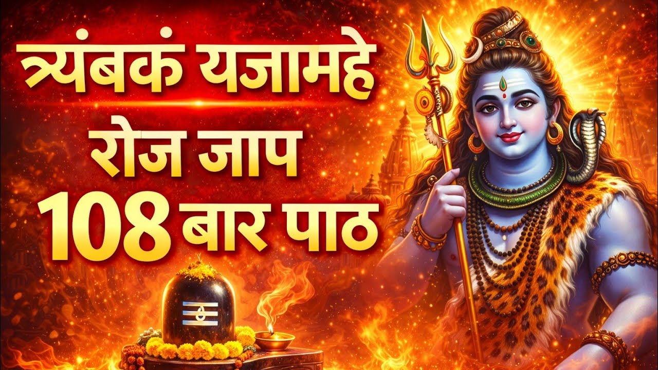 हर सुबह सुनो यह चमत्कारी मंत्र महामृत्युंजय मंत्र |त्र्यंबकंयजामहे 108 बार | भगवान शिव की कृपा तुरंत
