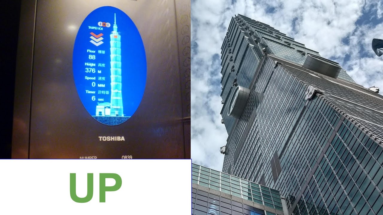 High-Speed Toshiba Elevators in Taipei 101 (Going UP)