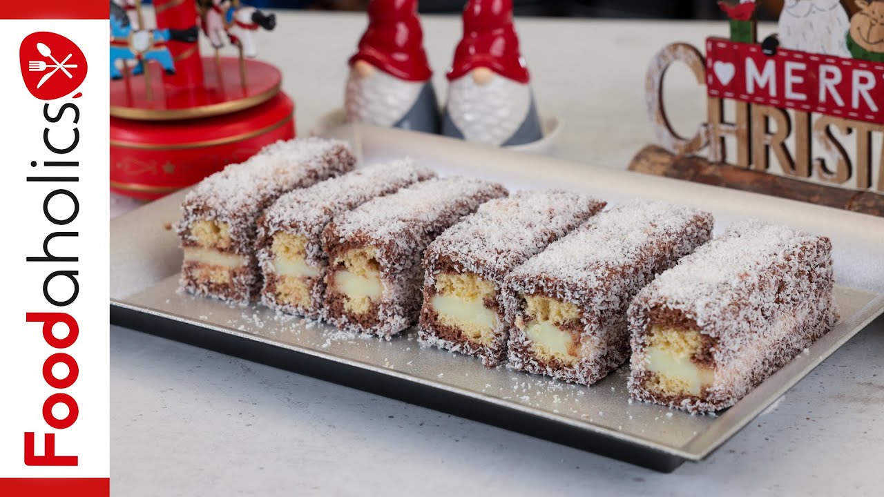 Εορταστικό γεμιστό κέικ (lamington) | Foodaholics