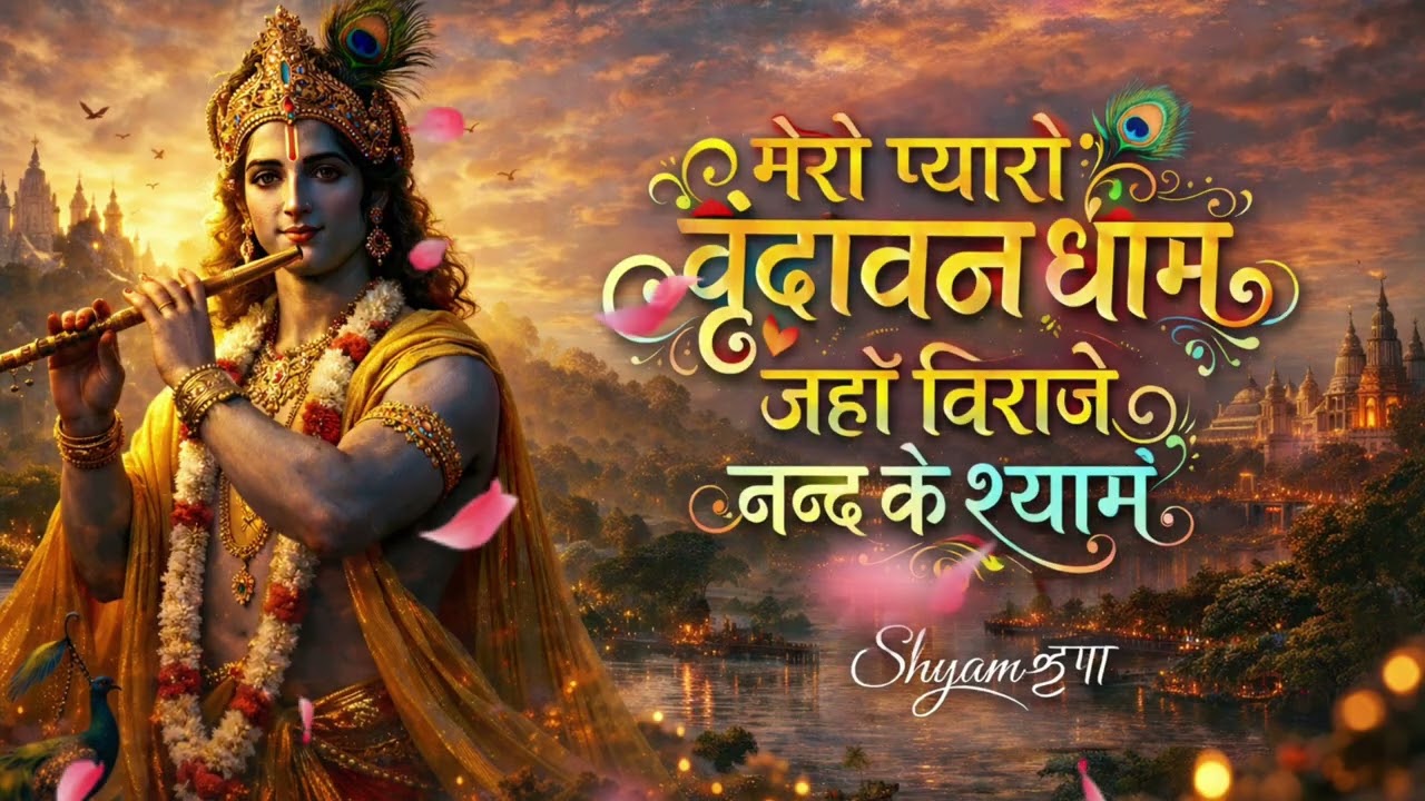 👉 “मेरो प्यारो वृंदावन धाम 💛 मन को मोह लेने वाला कृष्ण भजन”#𝓢𝓱𝔂𝓪𝓶कृपा