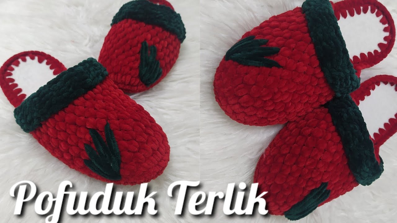 KADİFE İPTEN EV TERLİĞİ ÖRÜYORUZ🧶 Satış rekorları kıran pofuduk terlik modeli 🥳 Kendin yap 🤞🏻