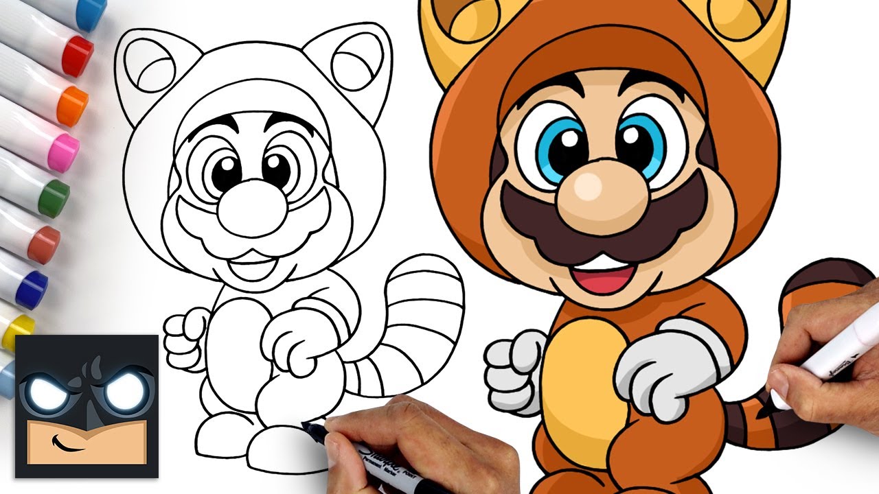 How To Draw Tanooki Mario | Super Mario