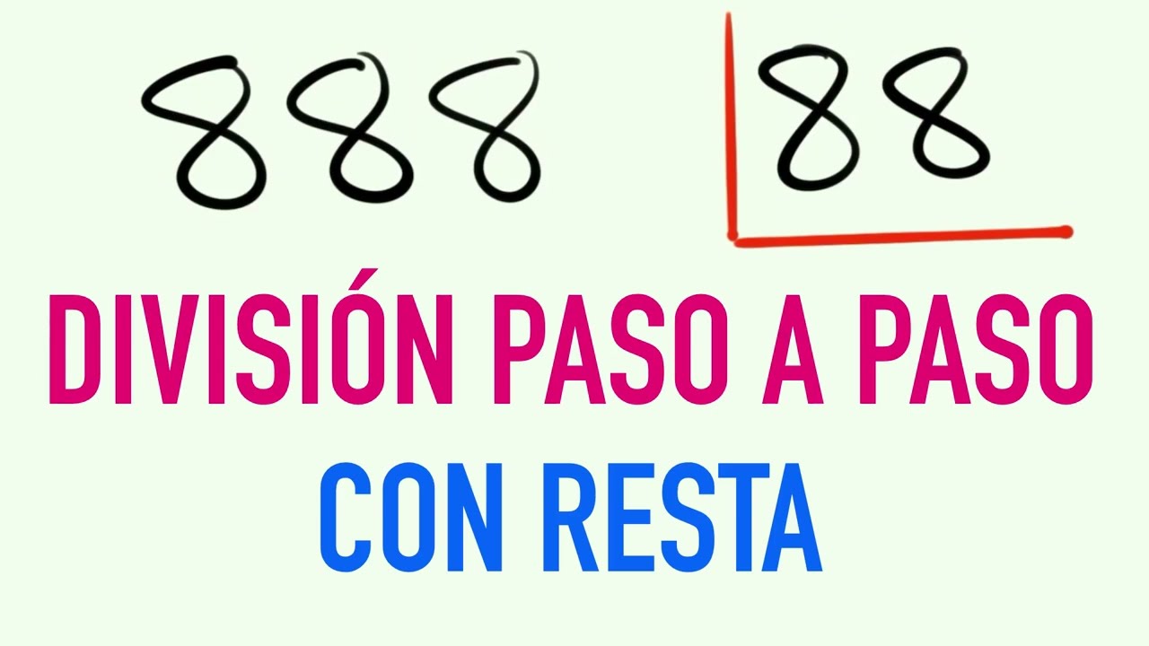 Divisiones resueltas de dos cifras con resta y prueba de la división 888 entre 88