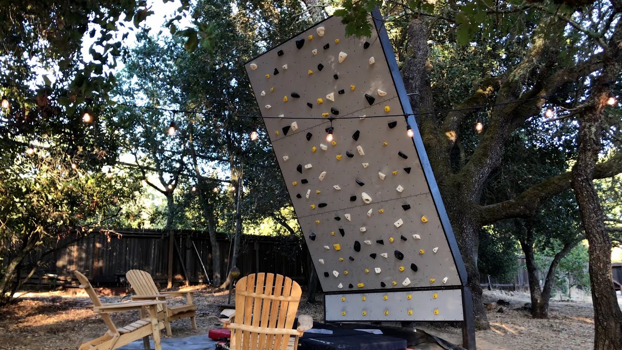Tour of our adjustable-angle, MoonBoard home climbing wall