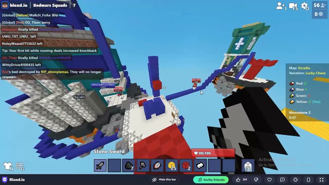 [BEDWARS] squad match gameplay ||bloxd