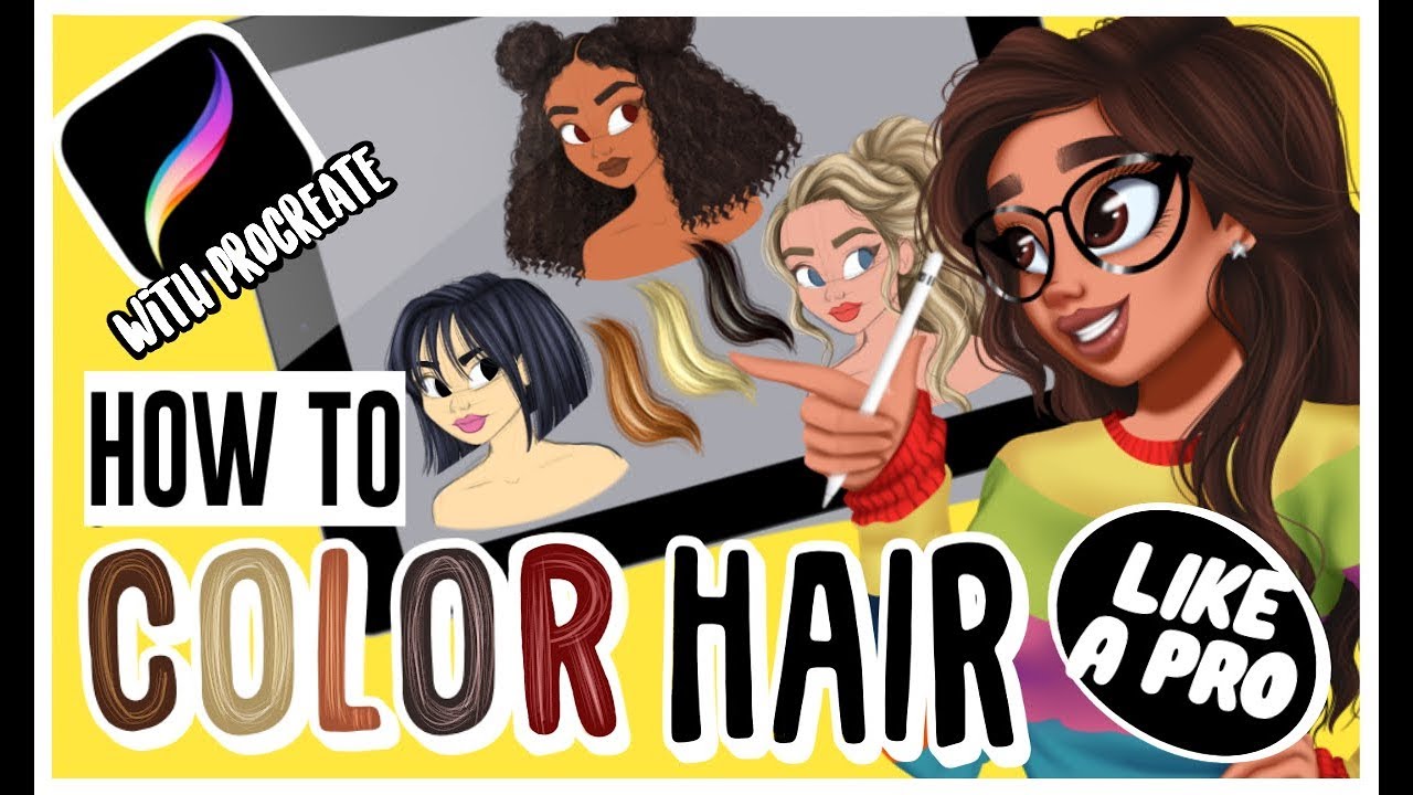 🖤HOW TO DRAW & COLOR HAIR 🖤*Tutorial* Digital Art With PROCREATE