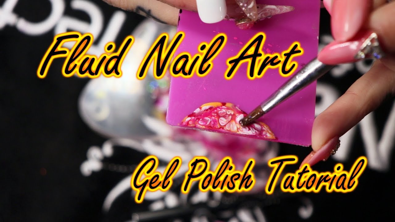 Fluid Nail Art - Pouring Medium Inspired Gel Polish Art.