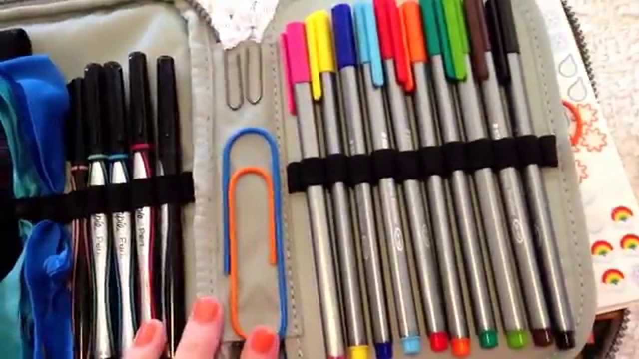 How I organize my Erin Condren planner supplies using my Kipling 100 Pens Case