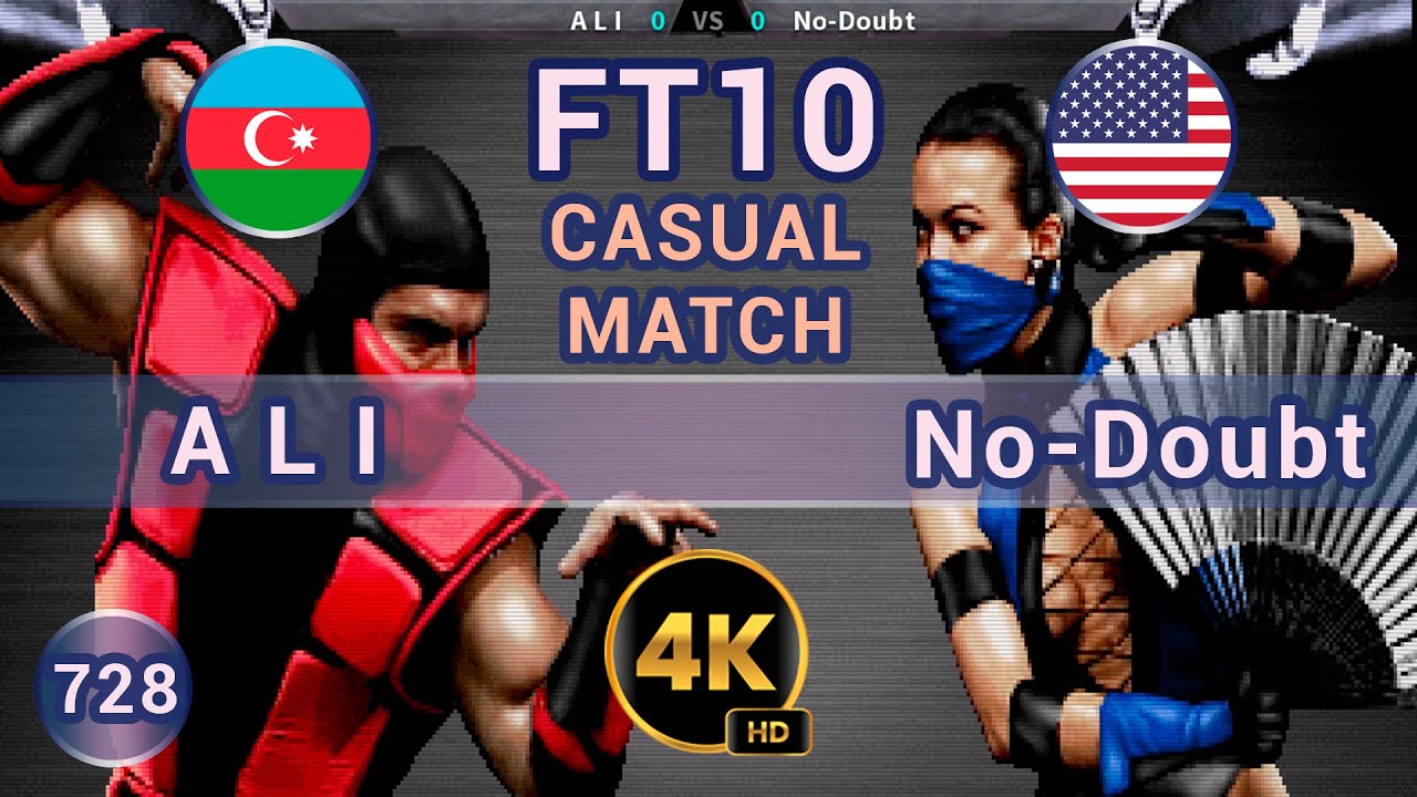 UMK3 - 🇦🇿 A L I vs No-Doubt 🇺🇸 FT10 / 4K 60 FPS #umk3 #ultimatemortalkombat3 #team99hits #fightcade
