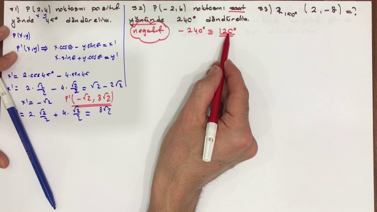 ANALİTİK GEOMETRİ - 6 (Öteleme-dönme(12.sınıf))