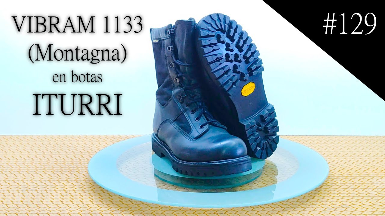 #129 Resolado de botas militares Iturri con Vibram Montagna. Resoling Iturri boots with vibram sole.