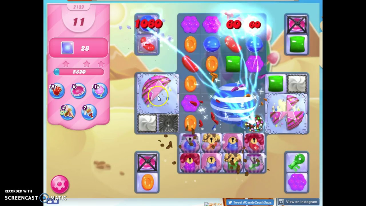 Candy Crush Level 2139 Audio Talkthrough, 1 Star 0 Boosters
