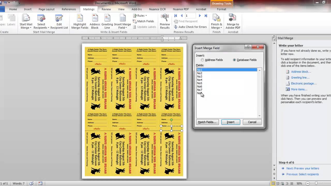 raffle ticket numbering | ticket numbering with Word and Number-Pro