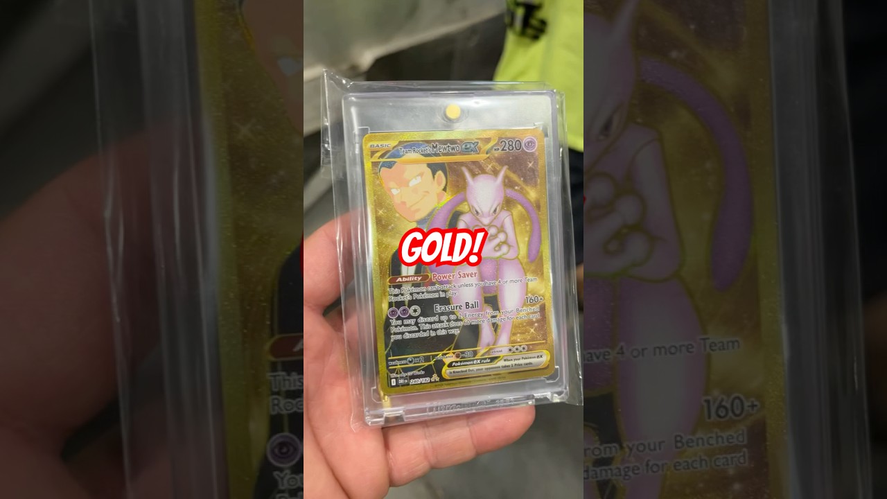Pokémon Destin Rivals Team Rocket Mewtwo Ex Gold Hyper Rare 