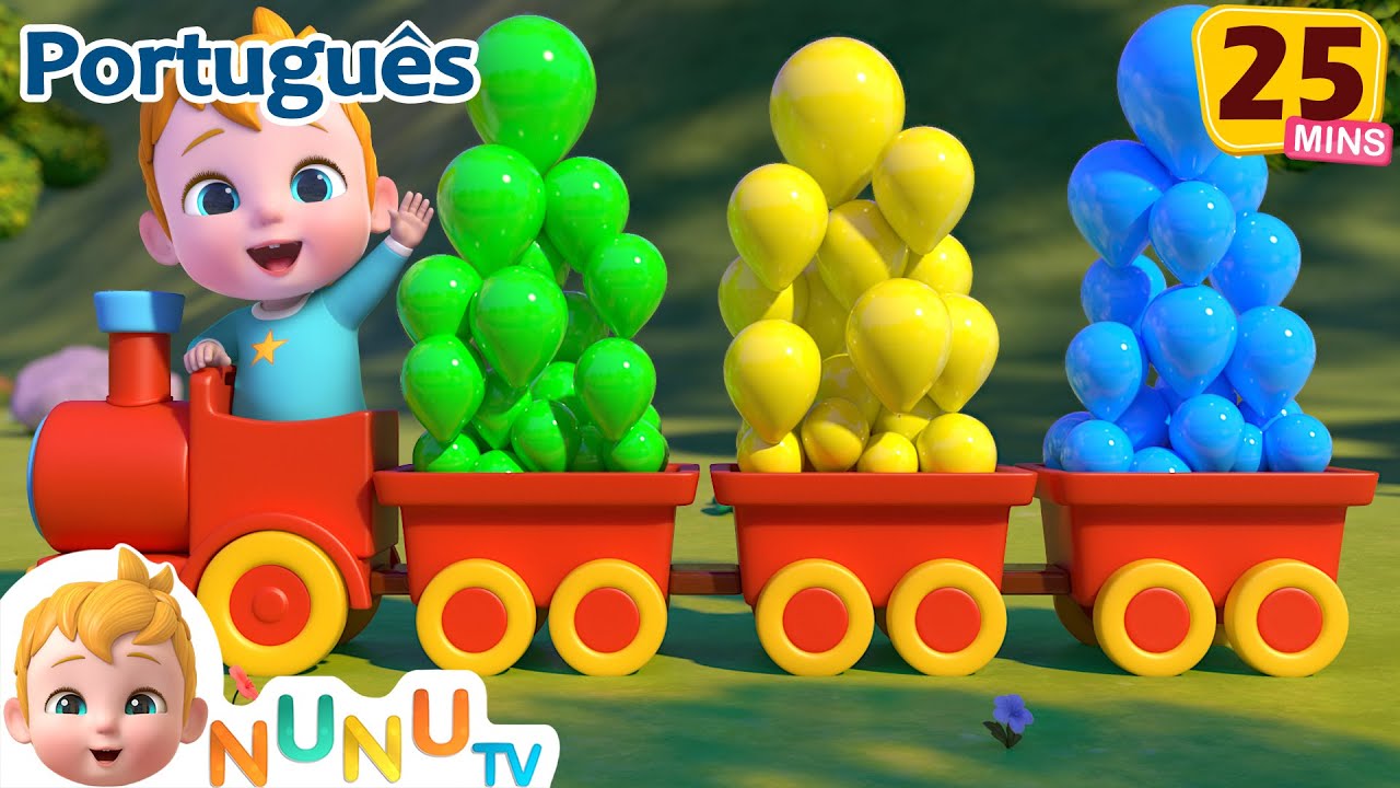 Trem das Cores 🚂🌈 | Aprenda as Cores com o Choo Choo Train | Canções infantis -NuNu Tv