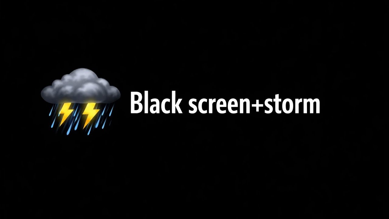 1 Hour Black Screen + Storm 🌩️⚡ | Thunder & Heavy Rain Sounds for Sleep