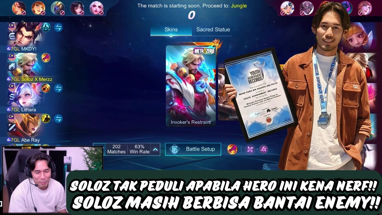 SOLOZ TAK PEDULI APABILA HERO INI KENA NERF!! SOLOZ MASIH BERBISA BANTAI ENEMY!!
