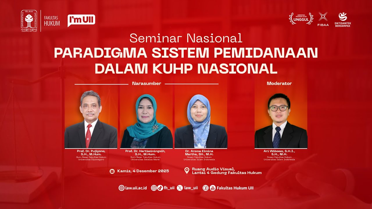(LANJUTAN LIVE) SEMINAR NASIONAL - PARADIGMA SISTEM PEMINADAAN DALAM KUHP NASIONAL