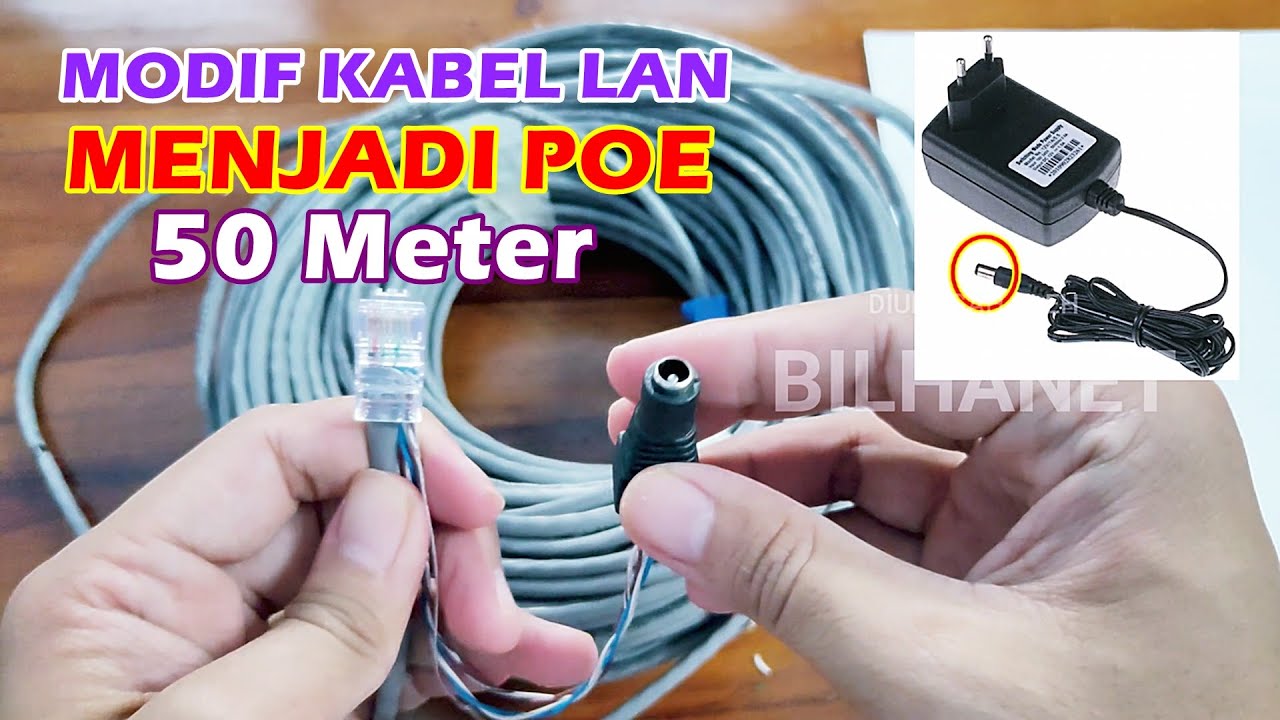 Membuat POE Sendiri dengan Kabel LAN tanpa Splitter | 50m ZimmLink Cat-5e UTP