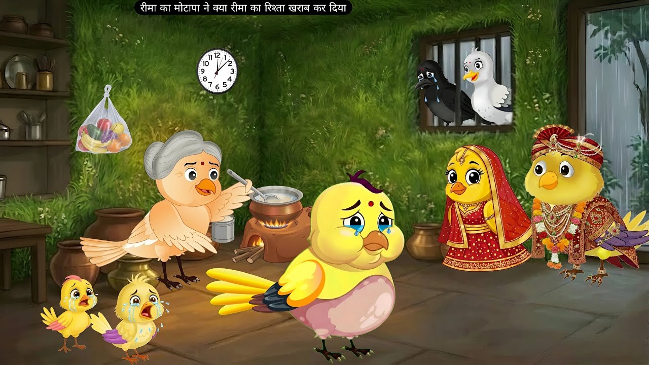 रीमा का मोटापा ने क्या रीमा का रिश्ता खराब कर दिया | birds Cartoon | Hindi moral Story |