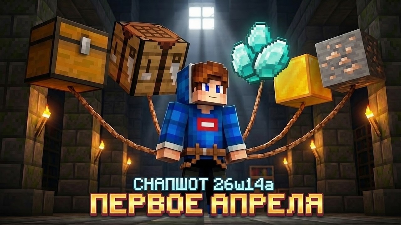 ИНВЕНТАРЯ БОЛЬШЕ НЕТ!? Майнкрафт 26w14a: Обновление HerdCraft и ЖИВЫЕ Блоки на 1 Апреля!