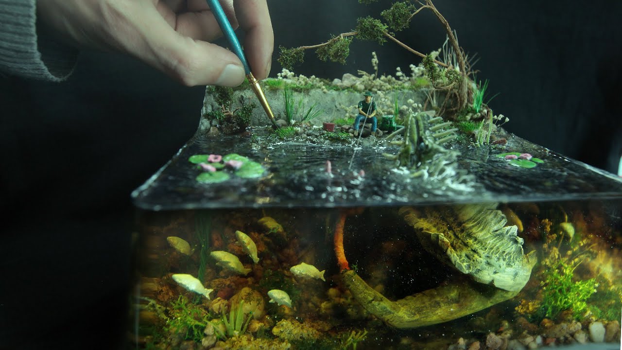 Resin Diorama - Fishing Tour Gone Wrong / Epoxy Resin  / Polymer Clay / How to make