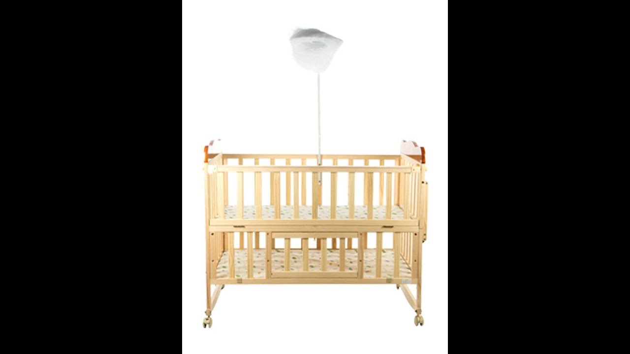 Mee Mee Baby Wooden Cot with Mosquito Net and Rocking Function