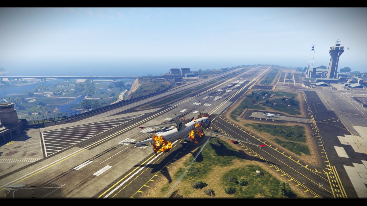 GTA 5 - Realistic plane Crash #1  (NO COMMENTARY )