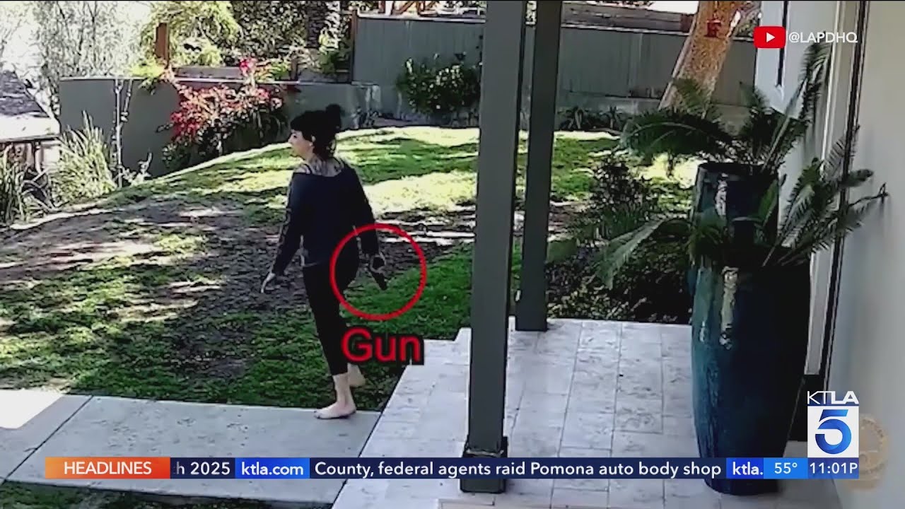 New footage shows wife of Weezer bassist shot by LAPD