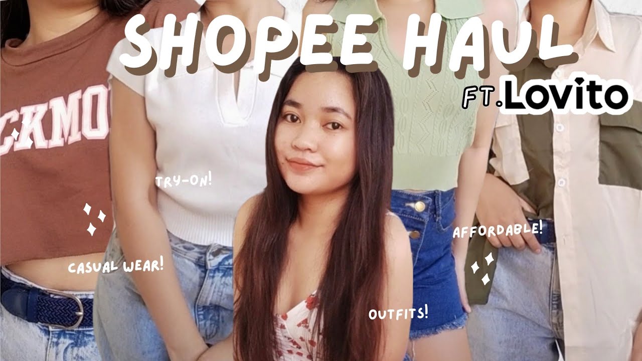 LOVITO Shopee Haul + Try on 🛒 affordable casual wear👗 cute & trendy clothes 💖