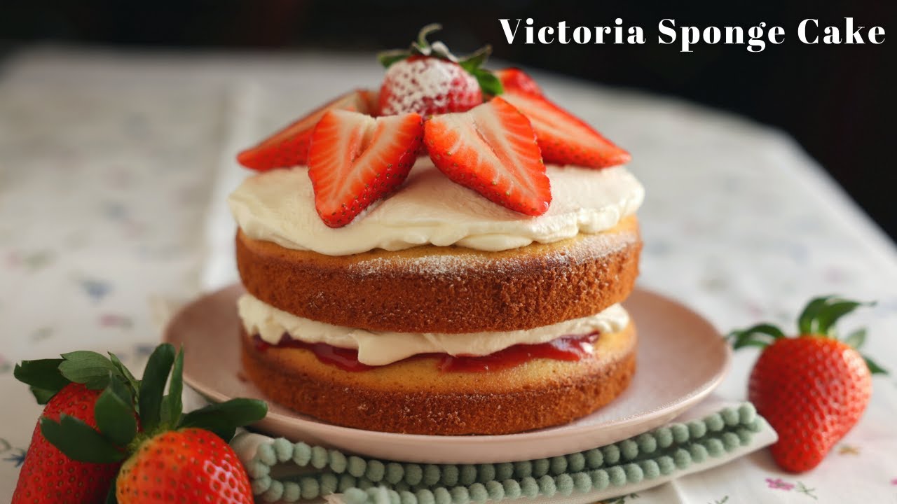 Victoria Sponge Cake Recipe | Fresh Cream Cake with Strawberries | Mother's Day Cake