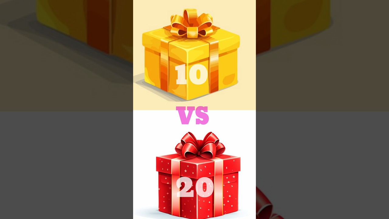 best choice Gift Box Will You Choose? 🎁🤔 | 10 vs 20 Challenge! #gift unboxing short #gift challenge