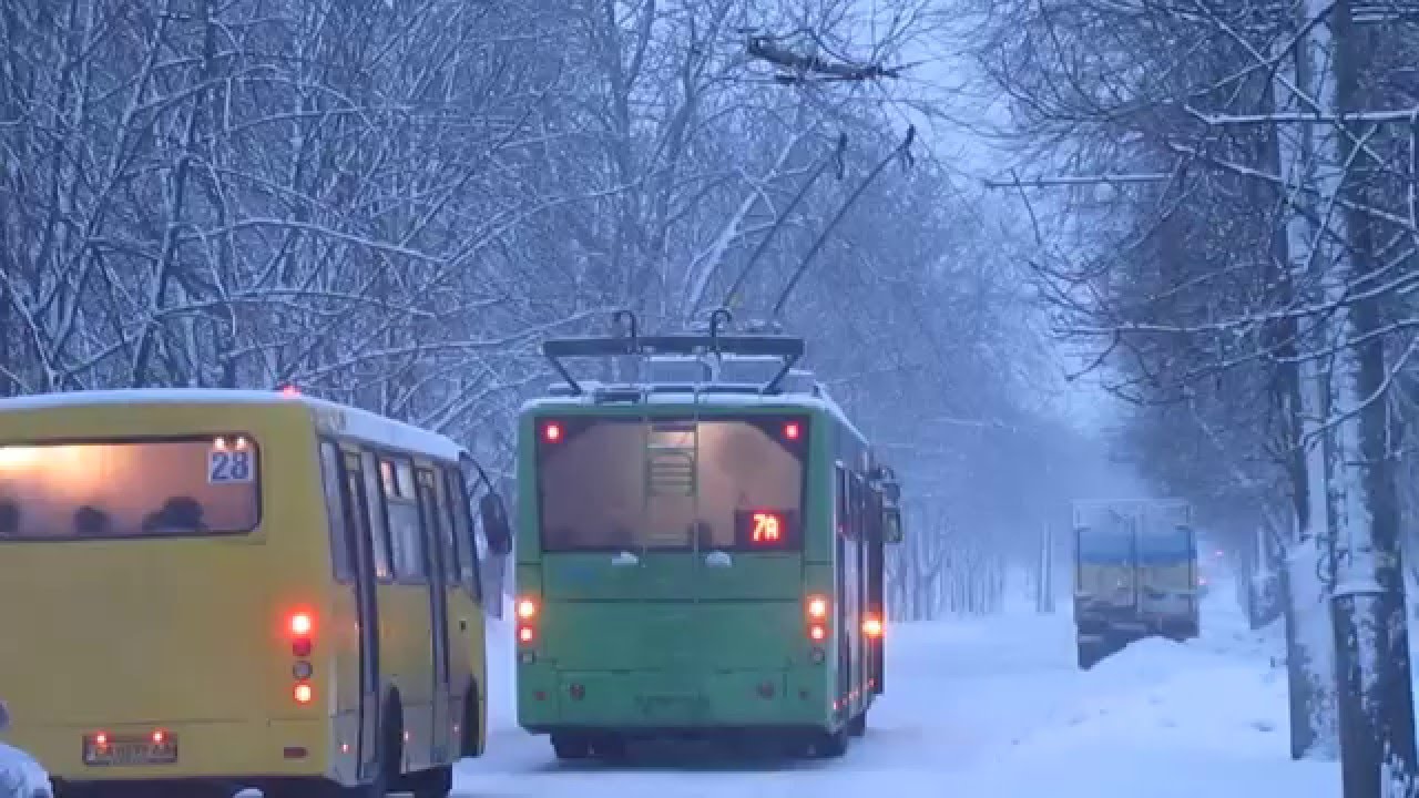 Черкаський тролейбус- Він поїхав і все гаразд, Богдан Т70117 №379 16.01.2016