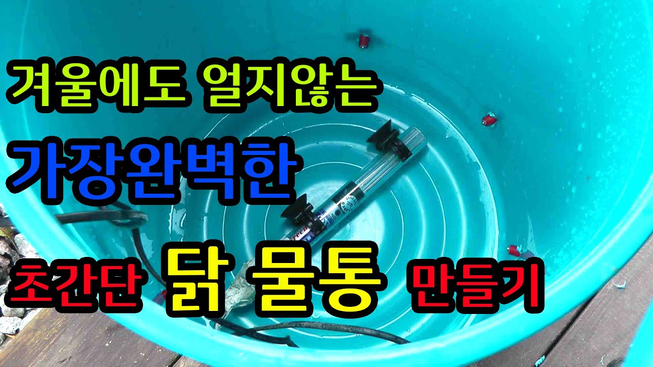 얼지않는 겨울철 닭물통 만들기(열선보다뛰어남)/3주간 자동급수 닭물통 만들기 /winter chicken waterer diy