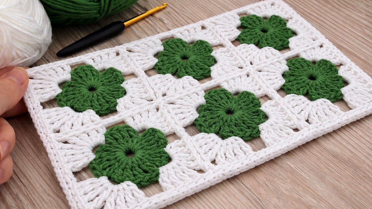 NEW 2-Round Flower Crochet Granny Square?! Easy & Beautiful Shawl & Scarf Pattern