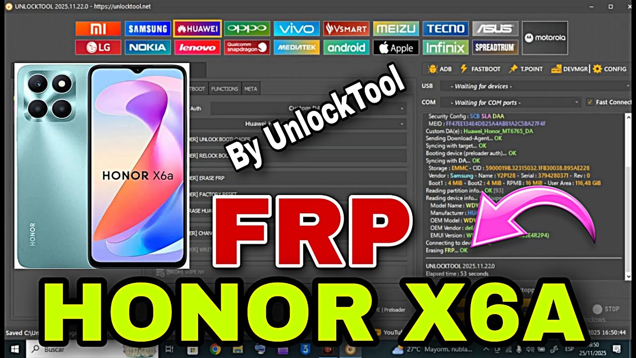 HONOR X6a FRP By UnlockTool, Bypass CUENTA GOOGLE Honor