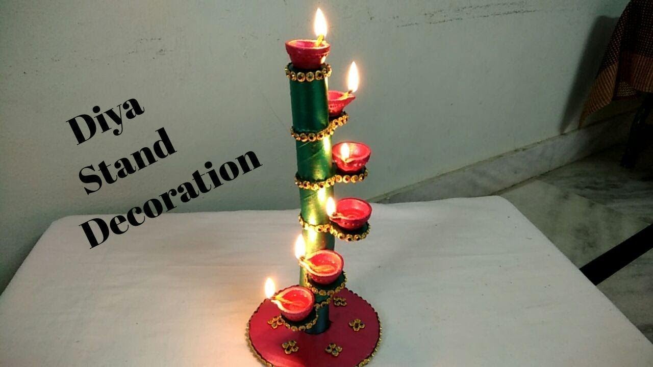 Easy diya decoration ideas at home in this diwali // diya stand using cardboard // candle stand