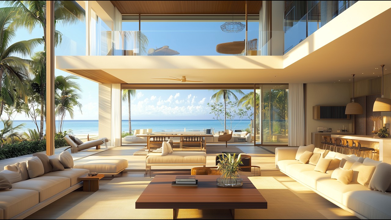 Deep Focus Lounge Jazz | Luxury Tropical Beach House Ambience