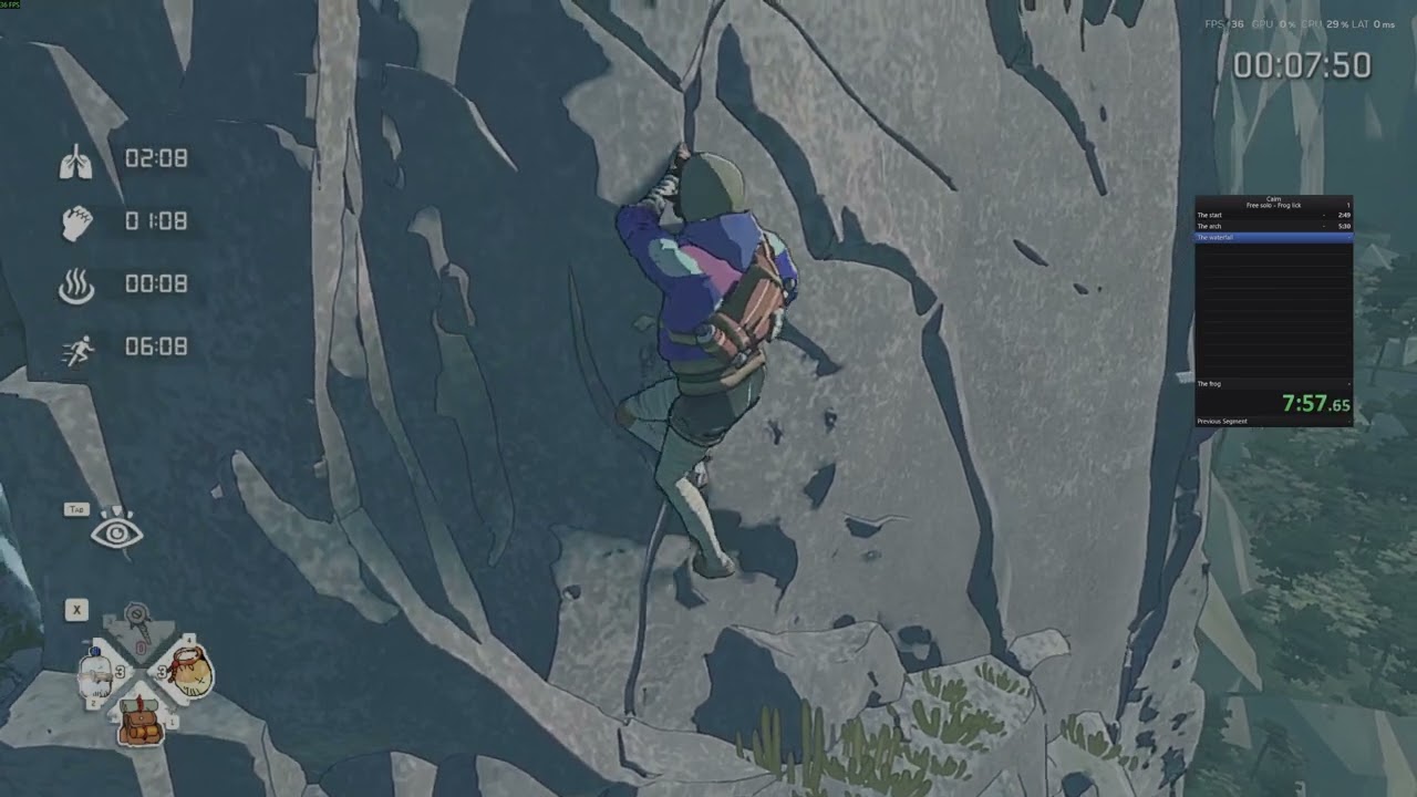 Cairn frog lick free solo speedrun in 00:22:22