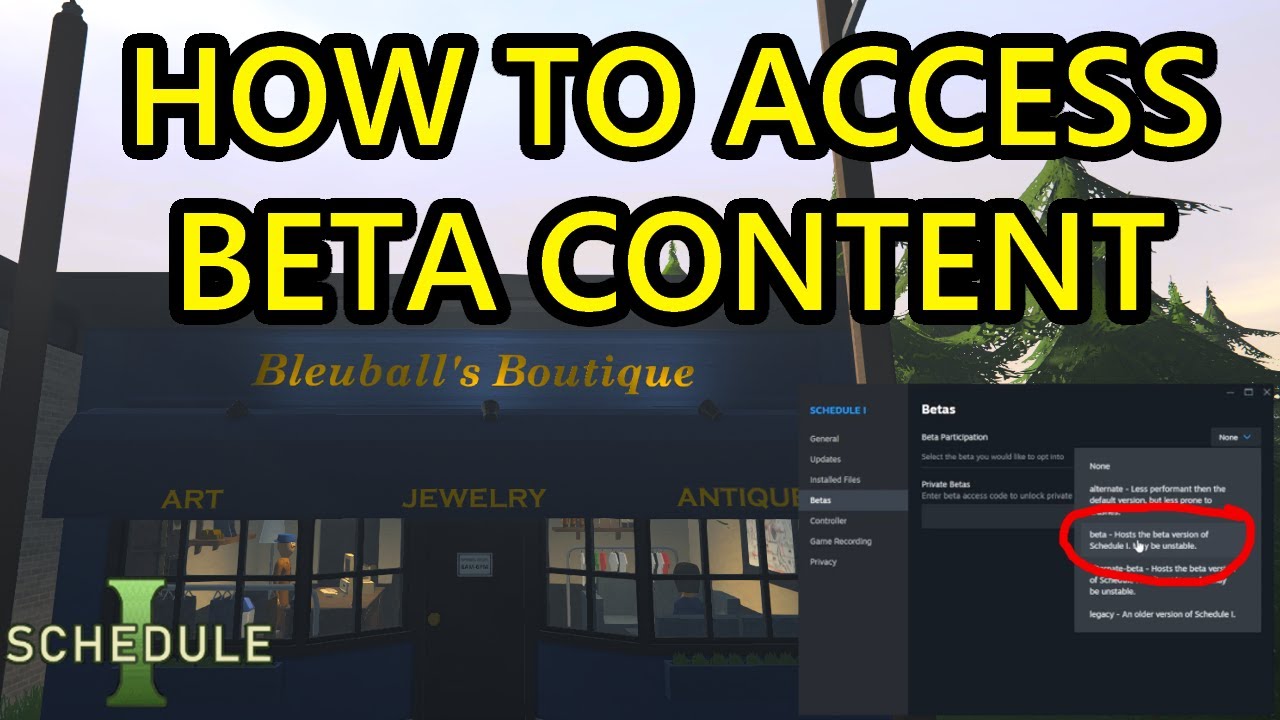 Schedule 1 Beta Branch Guide. How to Access Beta Branch in Schedule 1 For Early Access to Content
