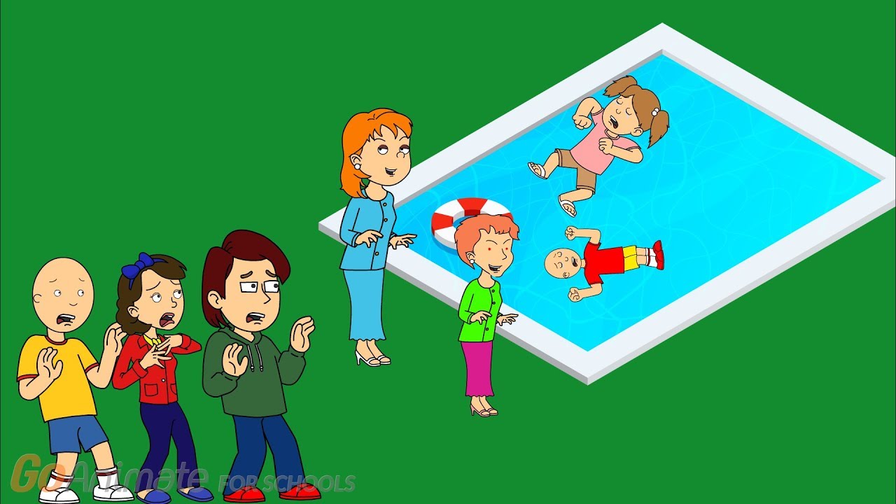 Rosie And Daisy Push Hannah And Daillou Into The Pool/Caillou Saves Them And Gets Ungrounded
