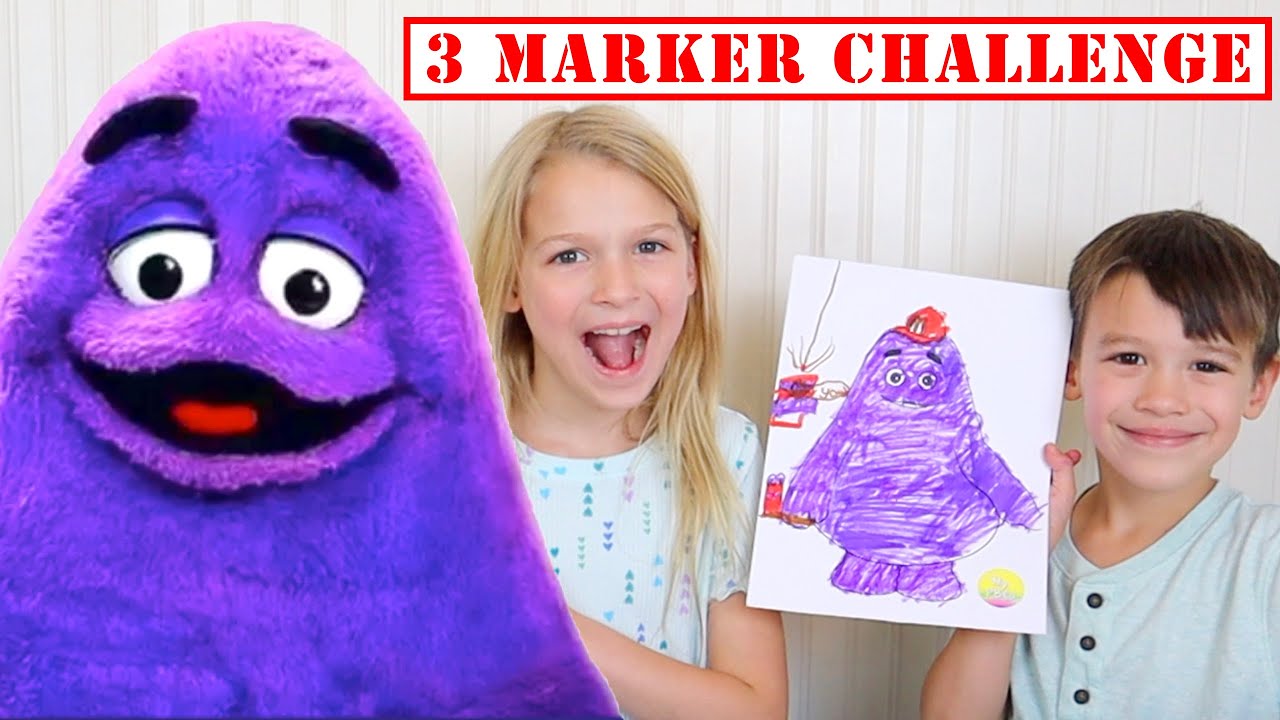 3 Marker Challenge with Grimace IRL at My PB and J House!