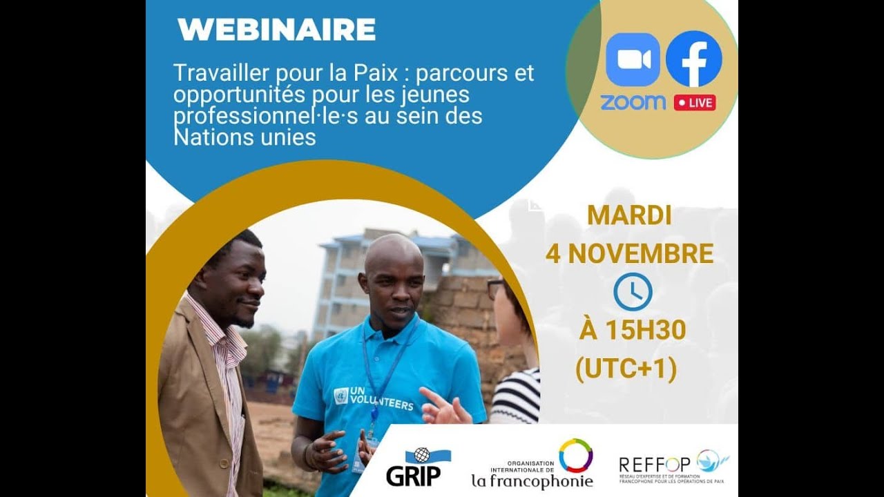 Webinaire - Travailler pour la Paix : parcours et opportunités pour les jeunes professionnel·le·s
